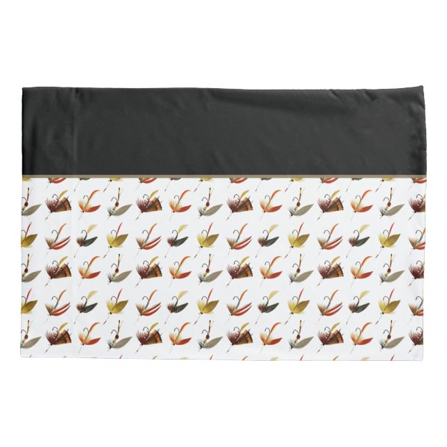 Fly fishing Flyfishing Fish Lures Black Green Pillowcase (Back)