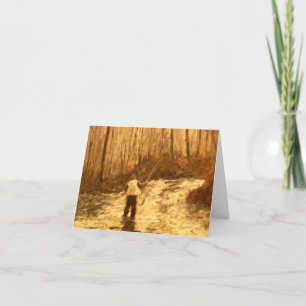 Fly Fishing Folded Greeting Card