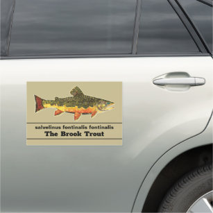 Fly Fishing for a Brookie - Brook Trout Fisherman Car Magnet