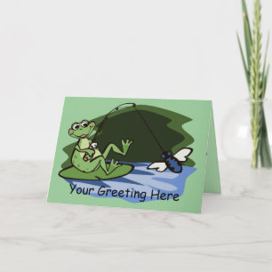 Fly Fishing Frog Greeting Card