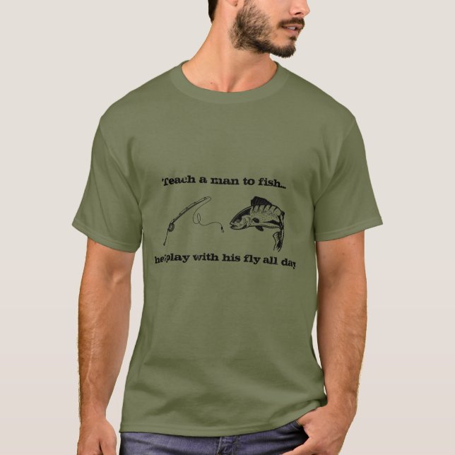 Fly Fishing Fun Tee Basic Dark T-Shirt (Front)
