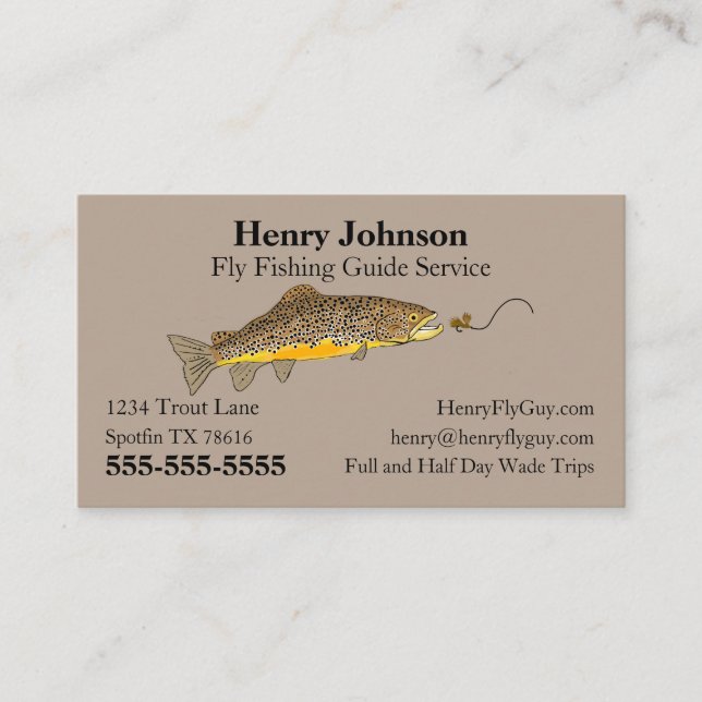 Fly Fishing Guide Service Business Card (Front)