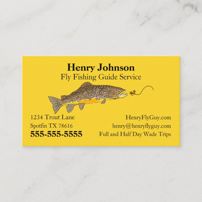 Fly Fishing Guide Service Business Card (Front)