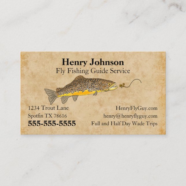 Fly Fishing Guide Service Business Card (Front)