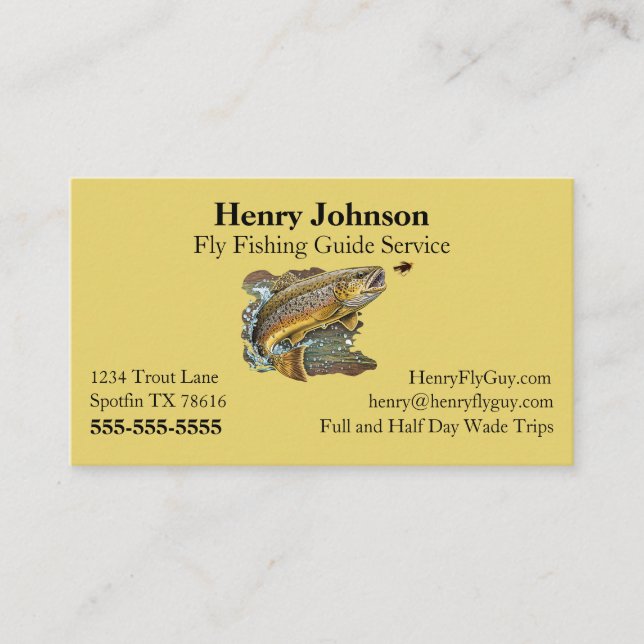 Fly Fishing Guide Service Business Card (Front)