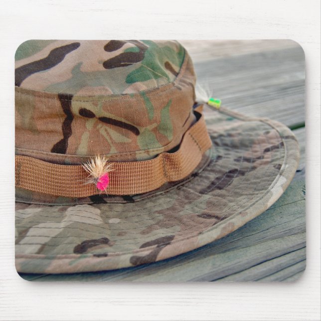Fly Fishing Hat Mouse Mat (Front)