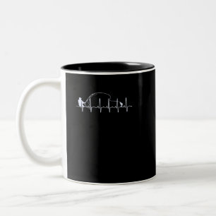 Fly Fishing Heartbeat Ekg Trout Pulseline Fishing Two-Tone Coffee Mug