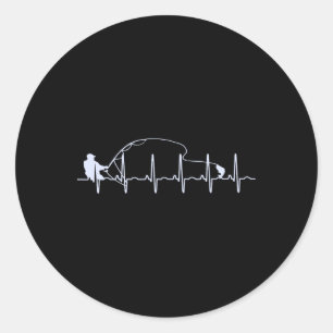 Fly Fishing Heartbeat Fish Trout Fishing  Classic Round Sticker
