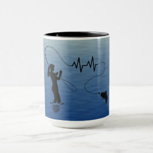 Fly Fishing Heartbeat Fly Girl Mug