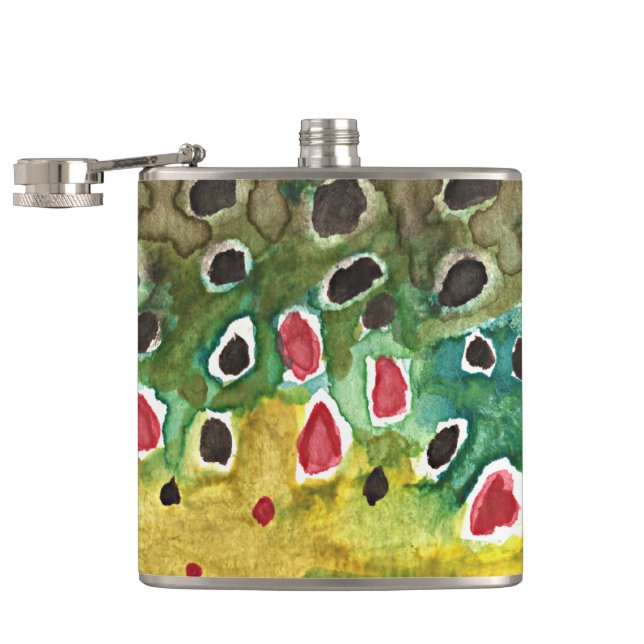 Fly Fishing Hip Flask (Opened)
