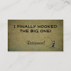 Fly Fishing Hooked Big One   Retirement Contact Calling Card