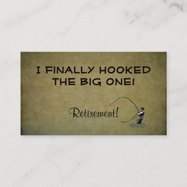 Fly Fishing Hooked Big One | Retirement Contact Calling Card (Front)