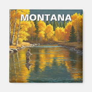 Fly Fishing in Montana Yellowstone river Magnet