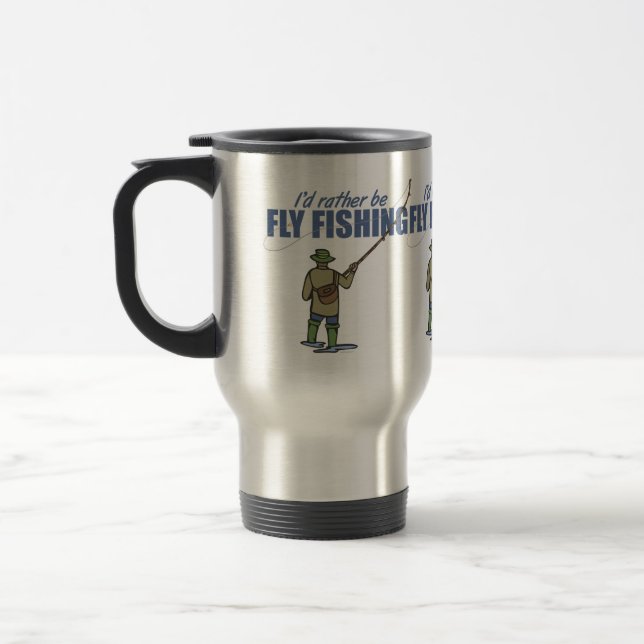 Fly Fishing in Waders Travel Mug (Left)