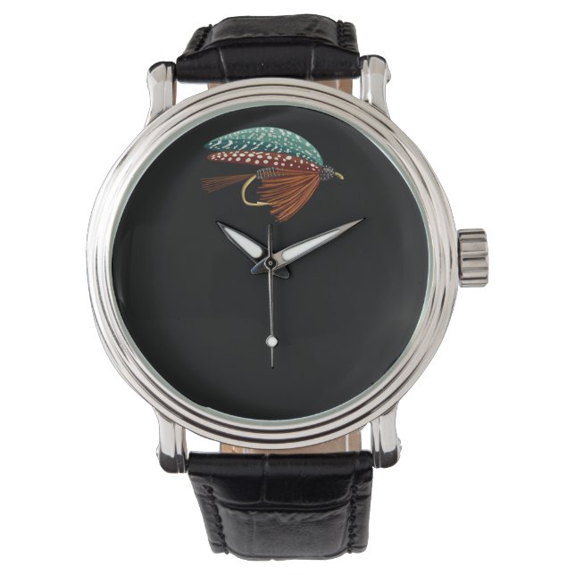 Fly Fishing Lure Classic Angler Style Watch (Front)