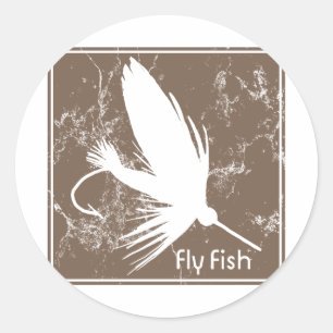 Fly Fishing Lure Classic Round Sticker