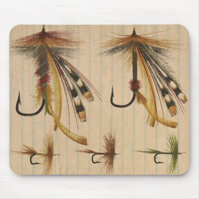Fly Fishing Lure on Lined Paper Mouse Mat (Front)