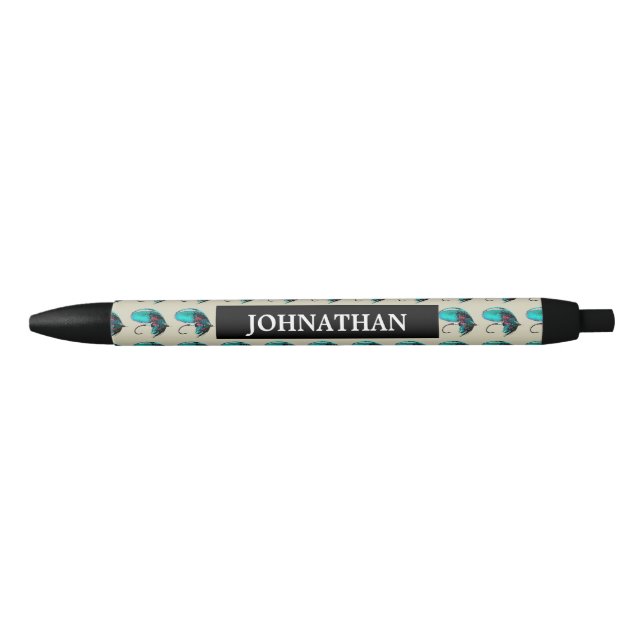 Fly Fishing Lure Pattern Black Ink Pen (Front)