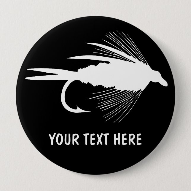 Fly Fishing lure to Personalise 10 Cm Round Badge (Front)