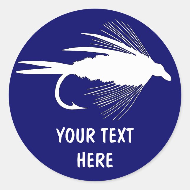 Fly Fishing lure to Personalise Classic Round Sticker (Front)