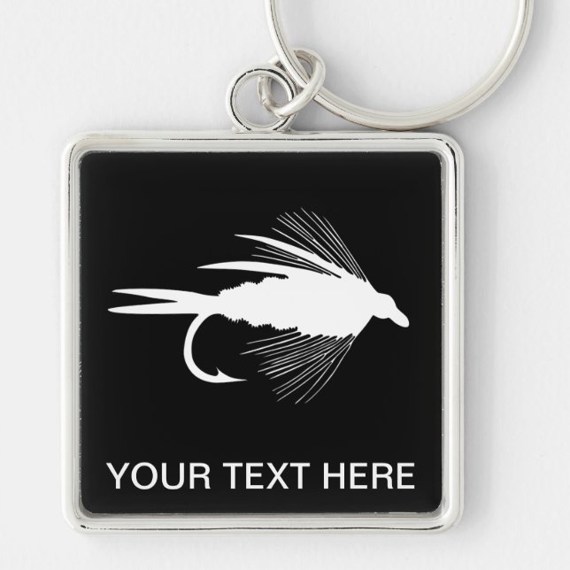 Fly Fishing lure to Personalise Key Ring (Front)