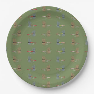 Fly Fishing Lures Paper Plate