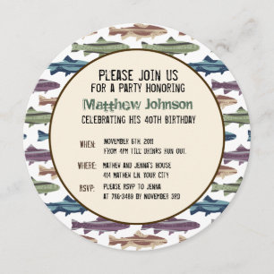 Fly Fishing Lures Pattern Invitation