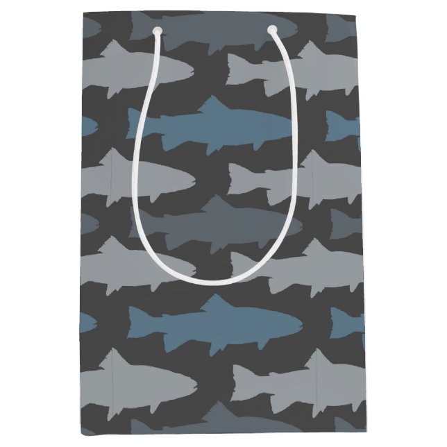 Fly Fishing Lures Pattern Medium Gift Bag (Front)