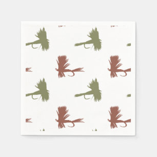 Fly Fishing Lures Pattern Napkin