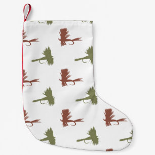 Fly Fishing Lures Pattern Small Christmas Stocking