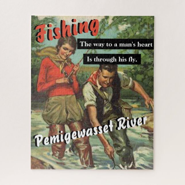 Fly Fishing on Your Favourite River Personalised Jigsaw Puzzle (Vertical)