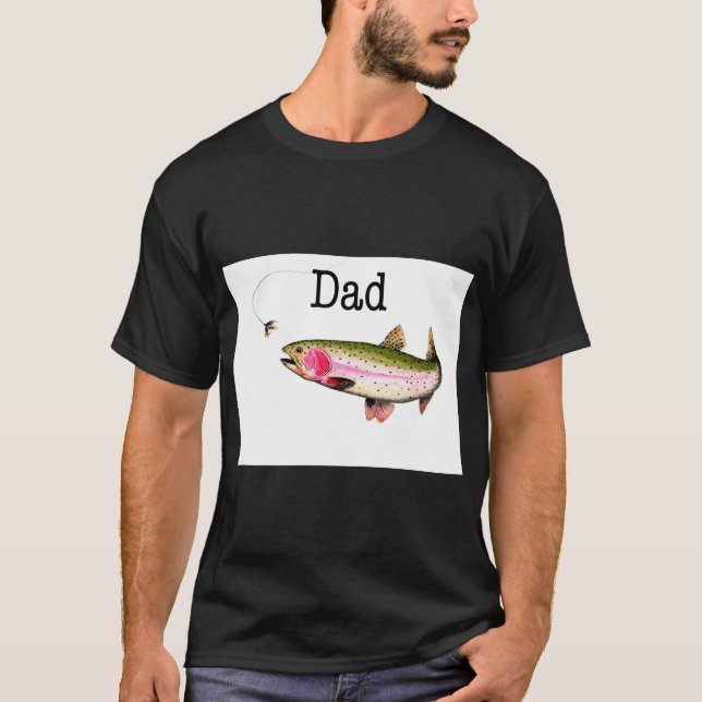 Fly fishing rainbow trout gift. T-Shirt (Front)