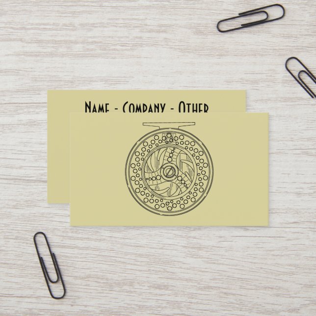 Fly Fishing Reel Art for Fans of Fly Fishing Business Card (Front/Back In Situ)