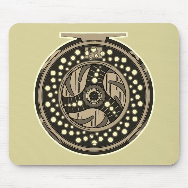Fly Fishing Reel Mouse Mat (Front)