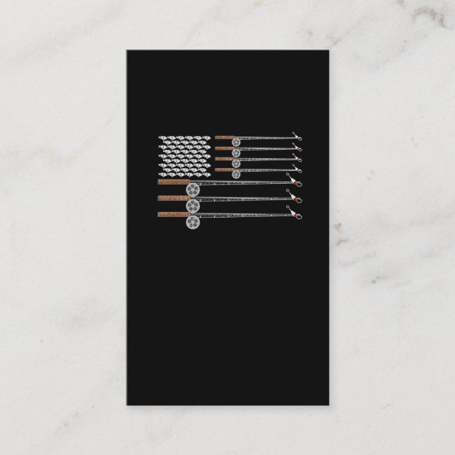 Fly Fishing Rod US American Flag Art Business Card (Front)