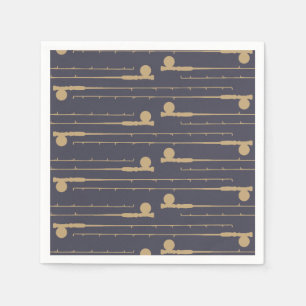 Fly Fishing Rods Pattern Napkin