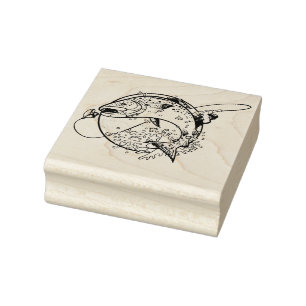 Fly Fishing Rubber Stamp
