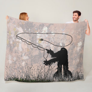 Fly Fishing Sasquatch, Talking Canyons, New Mexico Fleece Blanket