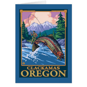 Fly Fishing Scene - Clackamas, Oregon