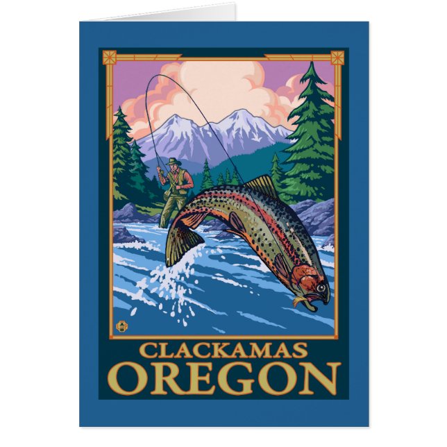 Fly Fishing Scene - Clackamas, Oregon (Front)