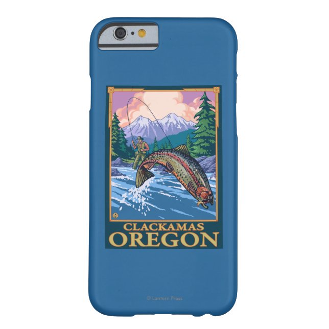 Fly Fishing Scene - Clackamas, Oregon Case-Mate iPhone Case (Back)