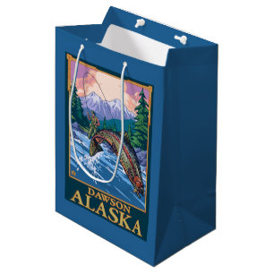 Fly Fishing Scene - Dawson, Alaska Medium Gift Bag
