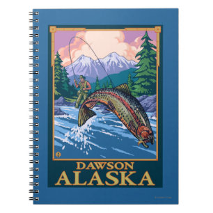 Fly Fishing Scene - Dawson, Alaska Notebook