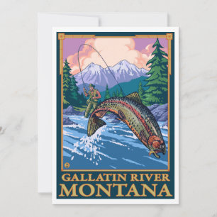 Fly Fishing Scene - Gallatin River, Montana