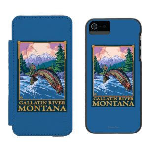 Fly Fishing Scene - Gallatin River, Montana Incipio Watson™ iPhone 5 Wallet Case