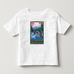Fly Fishing Scene - Gallatin River, Montana Toddler T-Shirt