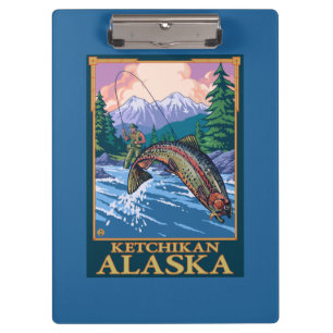 Fly Fishing Scene - Ketchikan, Alaska Clipboard