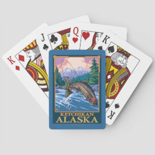 Fly Fishing Scene - Ketchikan, Alaska Playing Cards