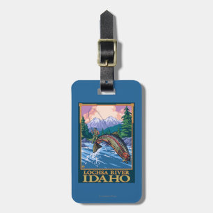 Fly Fishing Scene - Lochsa River, Idaho Luggage Tag