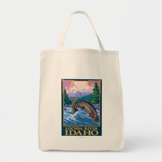 Fly Fishing Scene - Lochsa River, Idaho Tote Bag (Front)